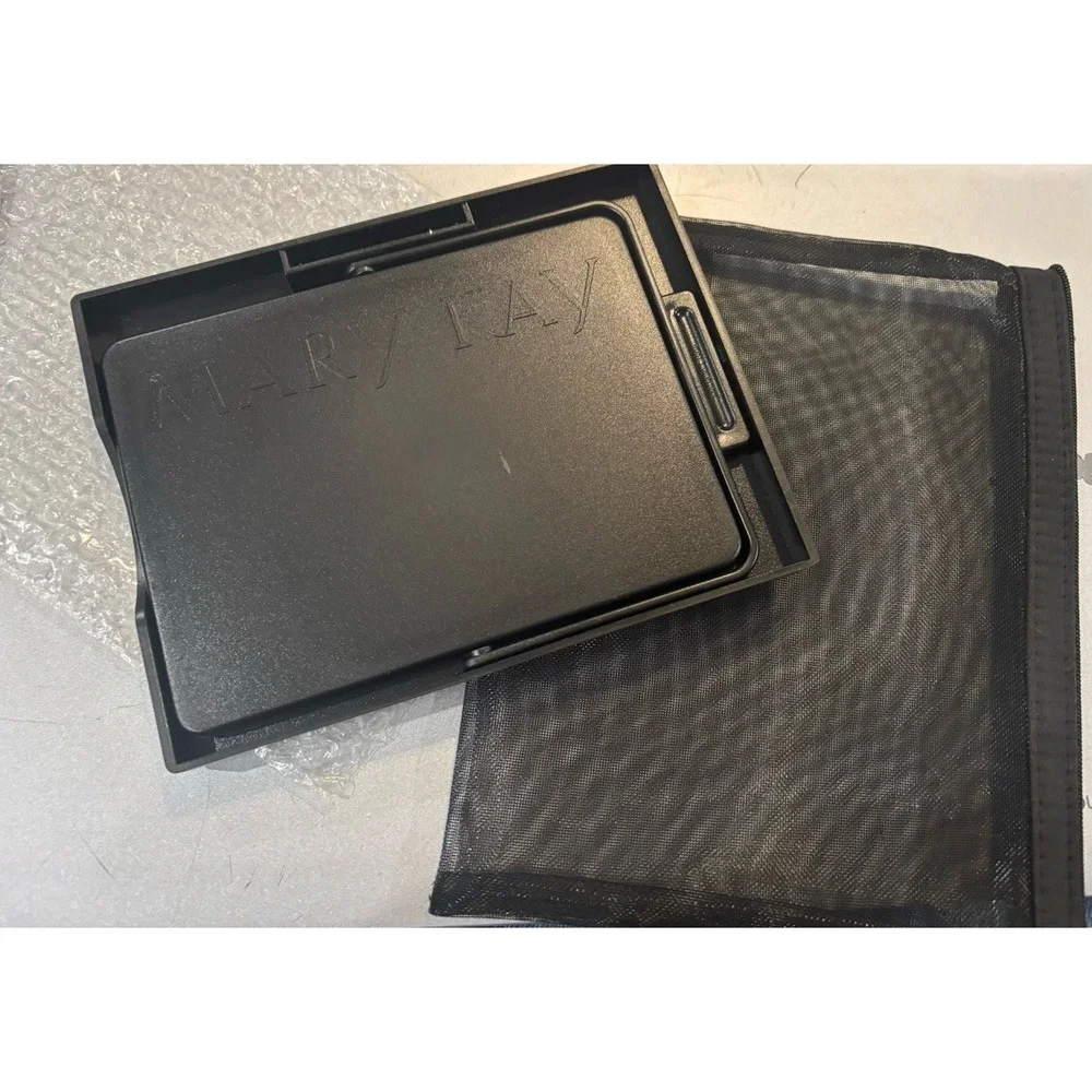 Mary Kay Black Mirror Foldable Standing Travel Mirror with Tray NEW